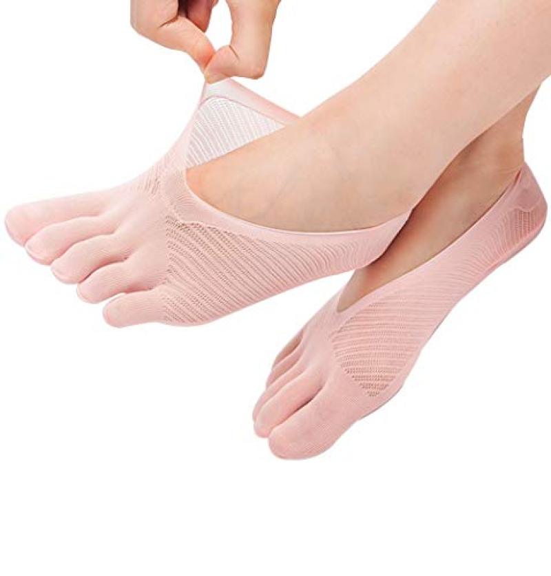 Compression Socks Ultra-Low Cut Liner 5 Pairs Five-Toe Design - Orthopedic Socks Gel Tab for Women - Image 4