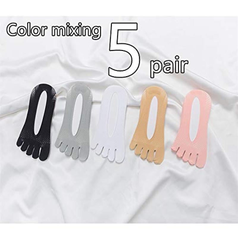 Compression Socks Ultra-Low Cut Liner 5 Pairs Five-Toe Design - Orthopedic Socks Gel Tab for Women - Image 2