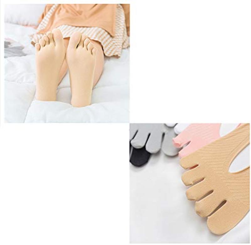 Compression Socks Ultra-Low Cut Liner 5 Pairs Five-Toe Design - Orthopedic Socks Gel Tab for Women - Image 3