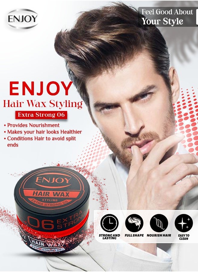 ENJOY - ENJOY Hair Wax 06 Red – Extra Strong Hold | 150ml | Long-Lasting Styling for Men - Image 1