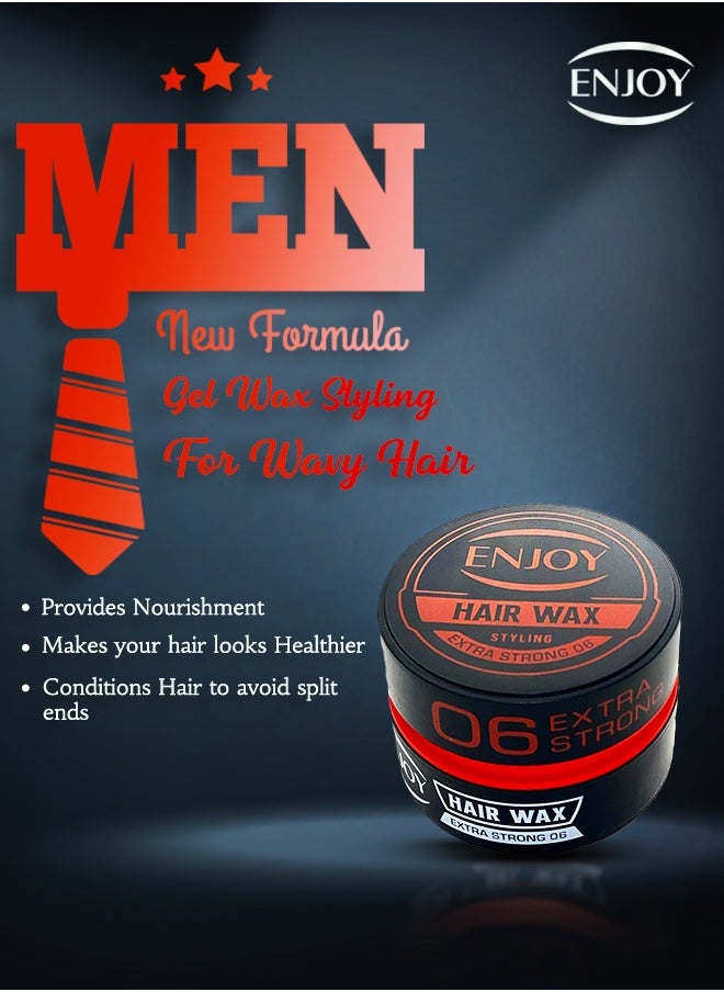 ENJOY - ENJOY Hair Wax 06 Red – Extra Strong Hold | 150ml | Long-Lasting Styling for Men - Image 1