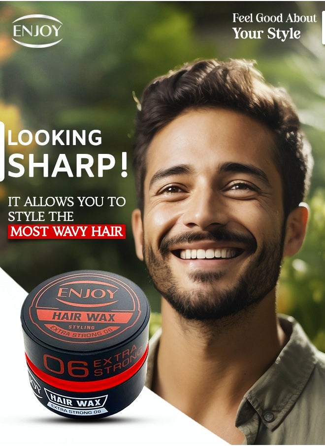 ENJOY - ENJOY Hair Wax 06 Red – Extra Strong Hold | 150ml | Long-Lasting Styling for Men - Image 1
