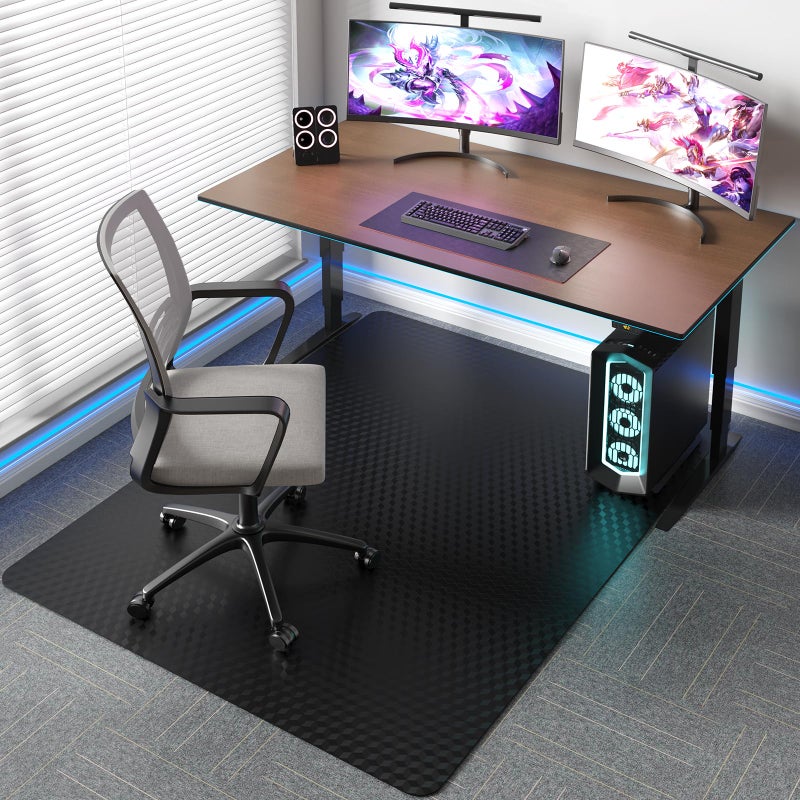 Tydle Chair Mat for Carpet 36" x 48" - 3D Geometric Chair Mat for Carpeted Floors, Plastic Floor Mat for Home Office, Black - Image 1