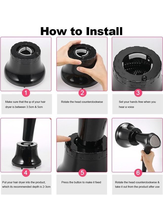 NIBEMINENT Adjustable Blow Dryers Diffuser For Curly Black 16.5x16.5x14.3cm - Image 3