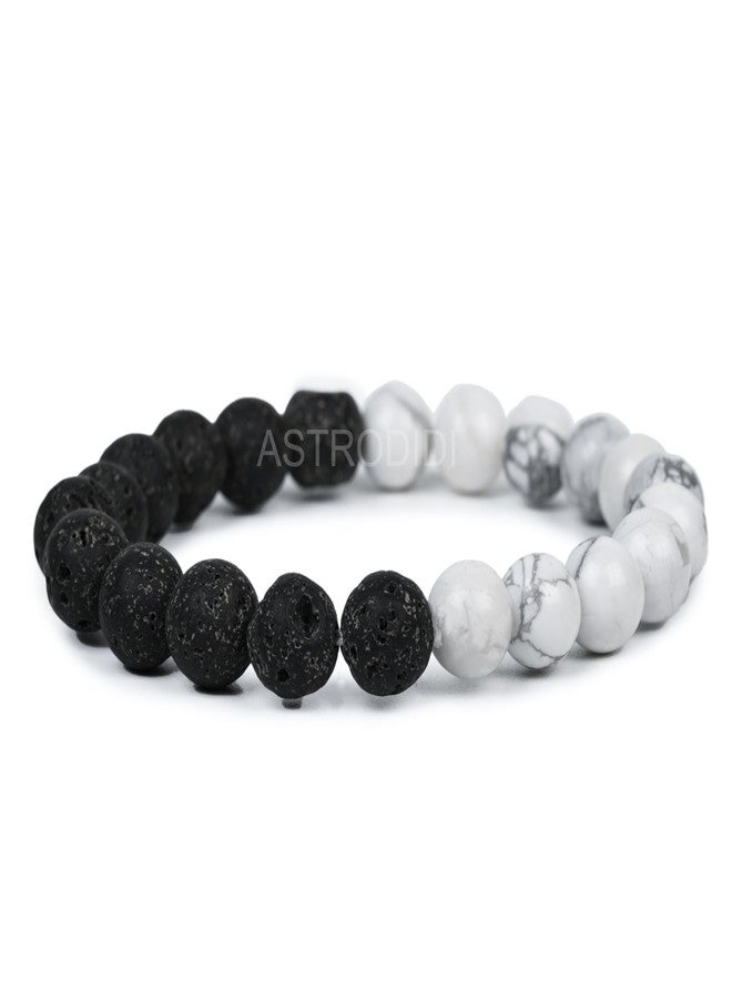 ASTRODIDI Natural Certified Lava Howlite Stone Bracelet for Money, Success & Positive Energy | Original Reiki Feng-Shui Healing Crystal Gemstone Bracelet for Men and Women - Image 3