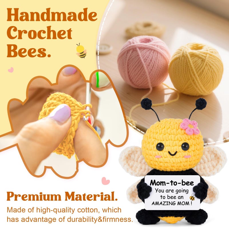 Gleevera Mom to Be Gifts, Pregnancy Gifts for Expecting Mom, First Time Moms, Wife, Friend, Sister, Mommy to Be Gift, Gift for Pregnant Women, Cute Handmade Crochet Bee Support Present - Image 3