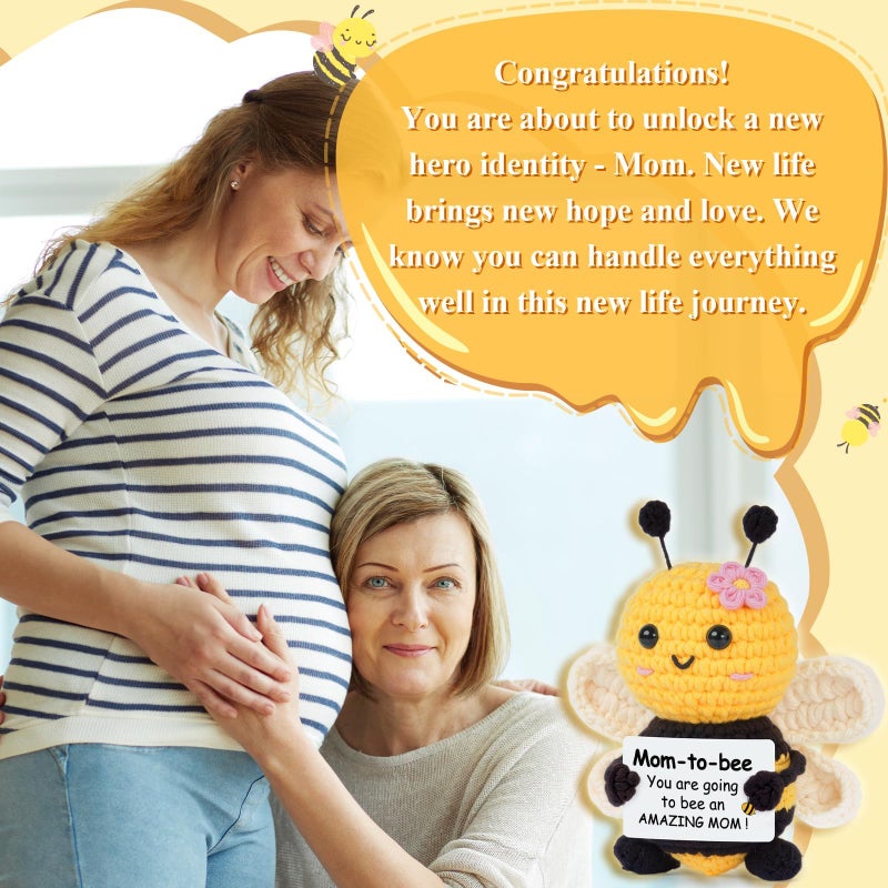 Gleevera Mom to Be Gifts, Pregnancy Gifts for Expecting Mom, First Time Moms, Wife, Friend, Sister, Mommy to Be Gift, Gift for Pregnant Women, Cute Handmade Crochet Bee Support Present - Image 4