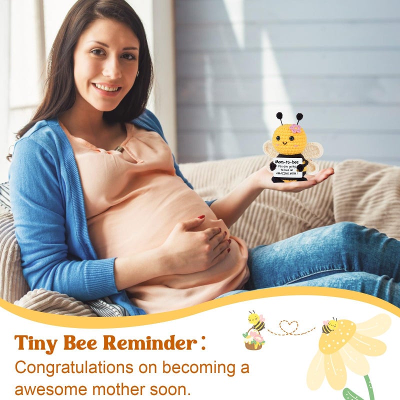 Gleevera Mom to Be Gifts, Pregnancy Gifts for Expecting Mom, First Time Moms, Wife, Friend, Sister, Mommy to Be Gift, Gift for Pregnant Women, Cute Handmade Crochet Bee Support Present - Image 5