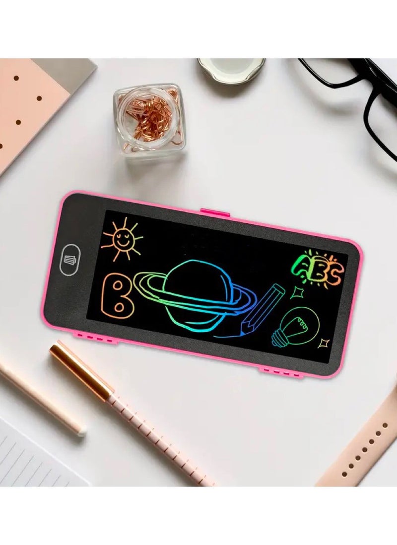 Generic - LCD Writing Tablet Pencil Box Color Screen Drawing Pen Case Pink 22*10*2.2CM - Image 1