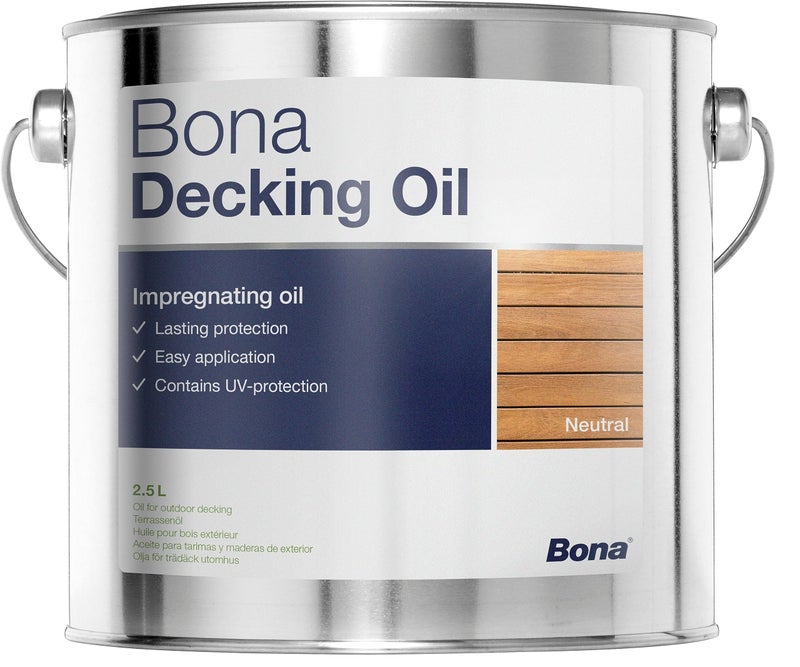 Bona Decking Oil Neutral Shade (2.5 Ltrs)(88 oz) (Specially Designed For Outdoor/Exterior Wood/Wooden Surfaces, Wood Polish) Cobalt Free Formula | Wood Oil | Wood Finish | Plant Based Oil - Image 1