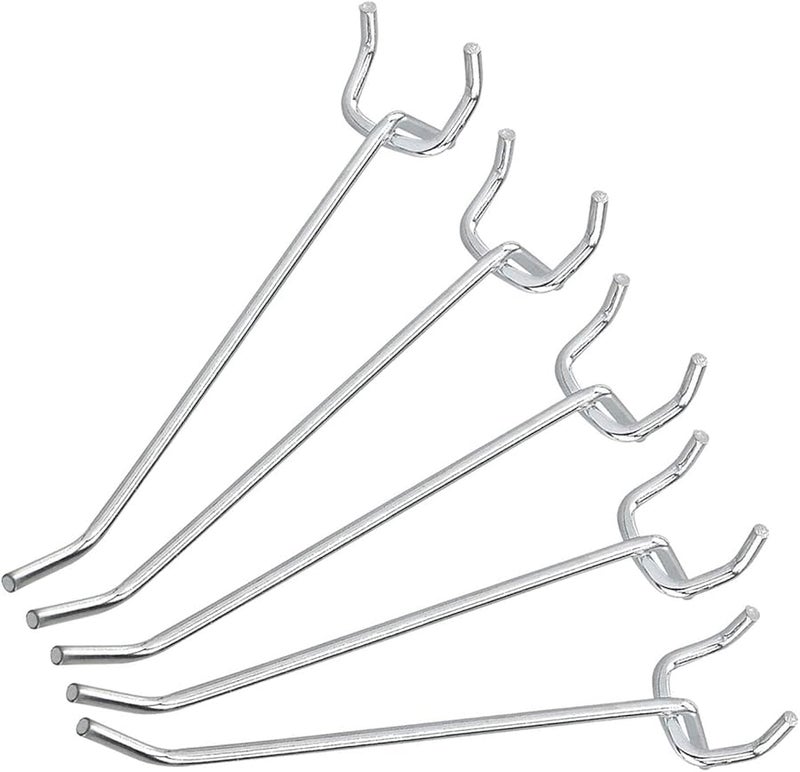 مجموعة خطافات لوحة مثقبة معدنية ثقيلة على شكل حرف L 50 قطعة، بطول 2.5-15 سم وسمك 3.5 مم - Image 1