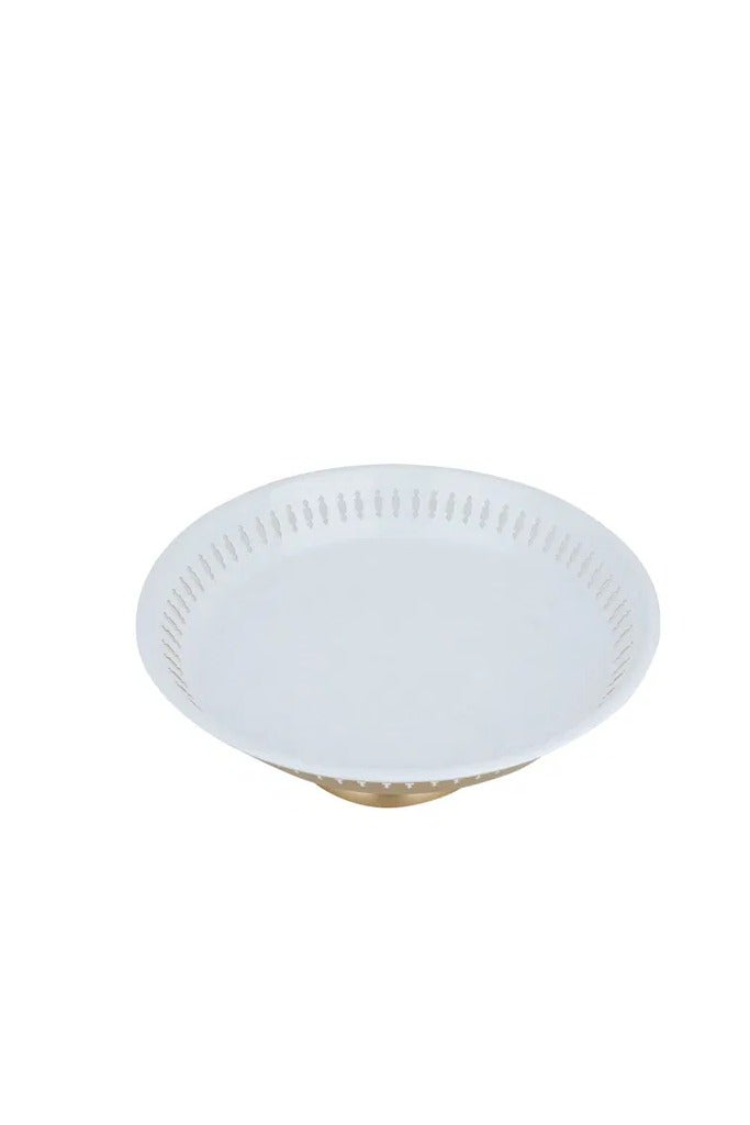 Alsaif Gallery Al Saif Gallery Steel Cake Stand, 26X26X9 Cm - White - Image 2