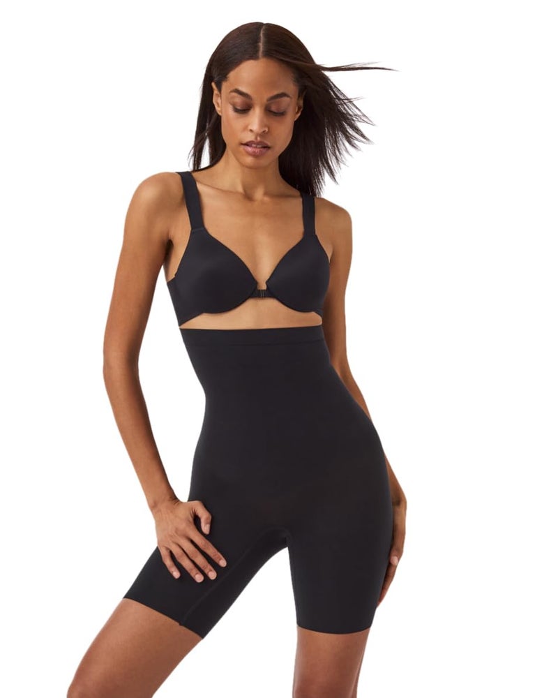 SPANX Seamless Higher Power Short - Lightweight, All-Day Comfort - Core Control Shapewear - High-Waisted Underwear - Very Black - Medium - Image 1