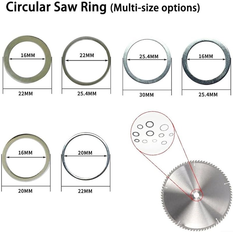 10Pcs Circular Saw Blade Adapter Ring Kit 22 20mm Size Adjustment Metal Silver - Image 5