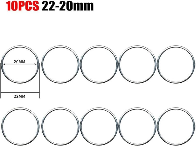 10Pcs Circular Saw Blade Adapter Ring Kit 22 20mm Size Adjustment Metal Silver - Image 4