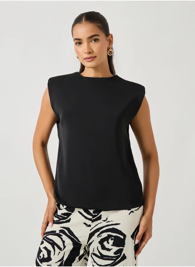 Take Two Solid Sleeveless Knit Top and Floral Print Wide Leg Pants Co-Ords
