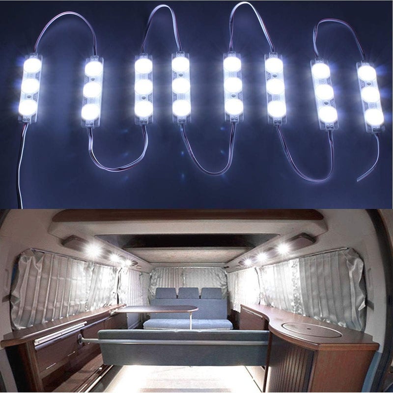 ROYFACC 60 LED Van Light Car Interior Light Bright White Lighting Dome Lamp Ceiling Work Lights Kit for Van Truck Auto Car Vehicle Caravan DC 12V (20 Modules, White) - Image 3