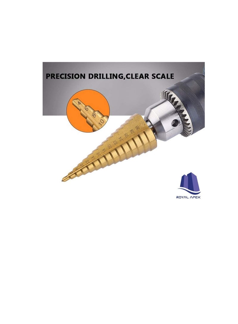 Step Drill Bit, High Speed Steel HSS Triangle Handle Pagoda Drill for Carbon Steel, Sheet Iron, Insulation Boards, PVC Boards and Wood (4mm to 30mm)  - Image 2