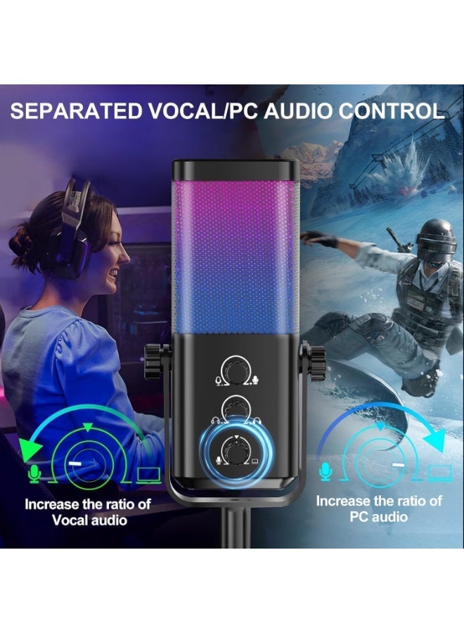 Joshberg USB Gaming Microphone RGB Condenser Mic with Noise Cancellation, Quick Mute & Monitoring, for Streaming/Discord/Twitch/Podcast/Videos/ASMR, for PC/Computer/PS4/PS5/Mac - Image 3