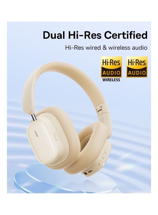 Baseus Bowie H1i Wireless Noise Cancelling Headphones, 100 Hours Playtime, Low Latency, Bluetooth V5.3 Beige - Image 2