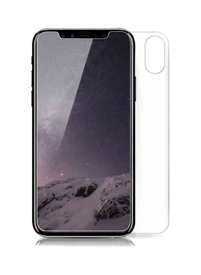 NIBEMINENT Front and Back Tempered Glass Screen Protector For Apple iPhone XS Clear - Image 4