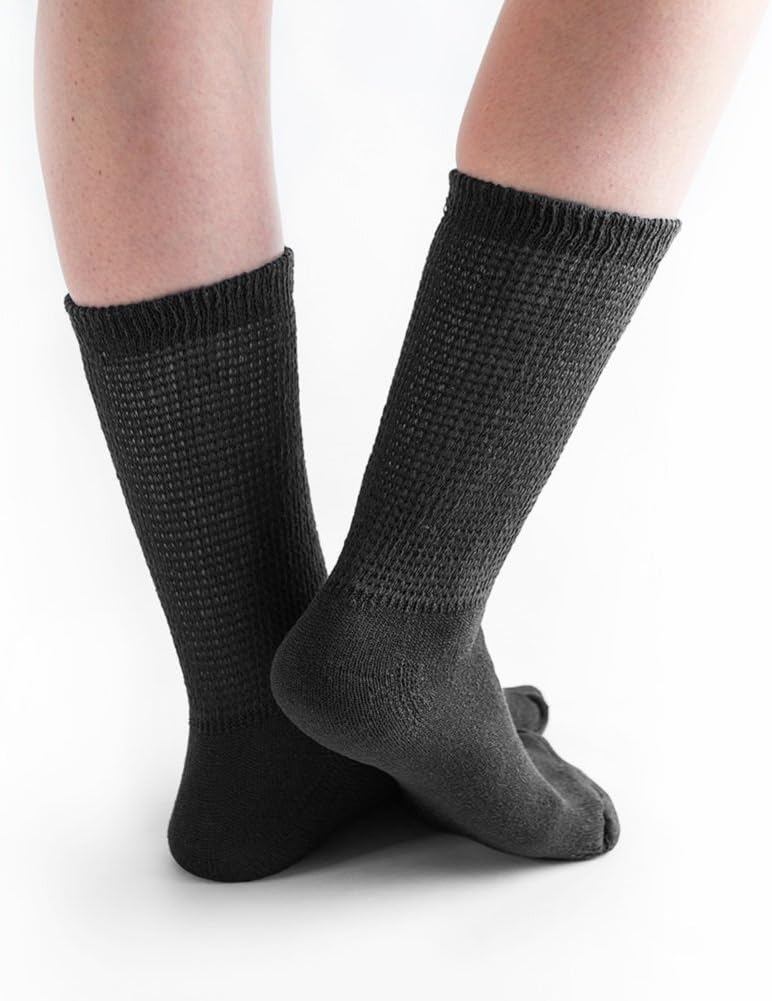 Doc Ortho Loose Fit Cotton Diabetic Socks for Men and Women 3 Pairs Crew - Image 3