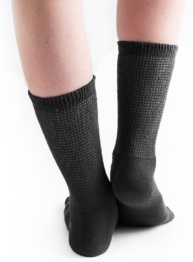 Doc Ortho Loose Fit Cotton Diabetic Socks for Men and Women 3 Pairs Crew - Image 4