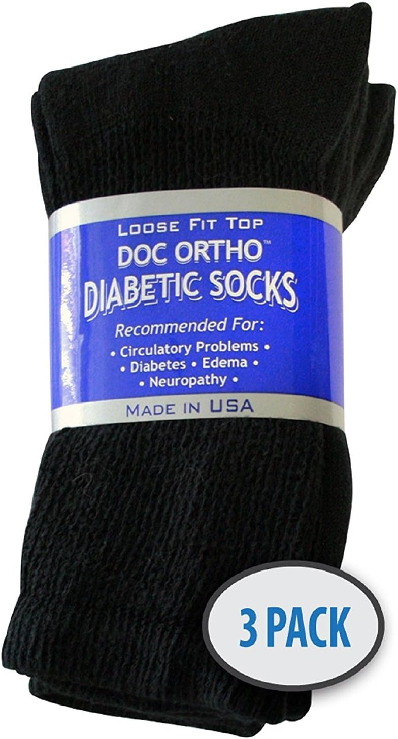 Doc Ortho Loose Fit Cotton Diabetic Socks for Men and Women 3 Pairs Crew - Image 5