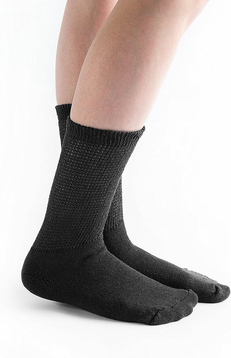 Doc Ortho Loose Fit Cotton Diabetic Socks for Men and Women 3 Pairs Crew - Image 1