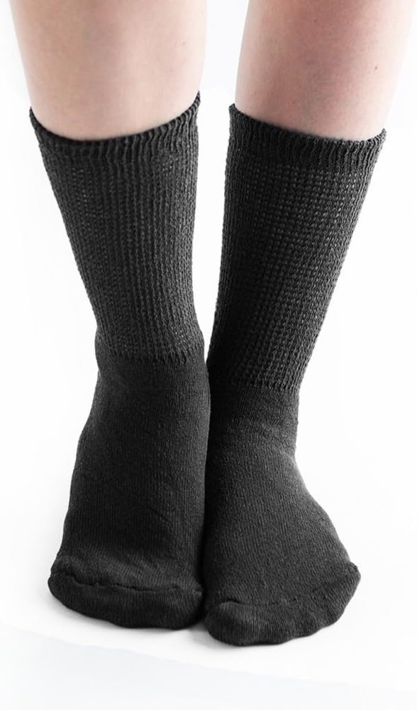 Doc Ortho Loose Fit Cotton Diabetic Socks for Men and Women 3 Pairs Crew - Image 2
