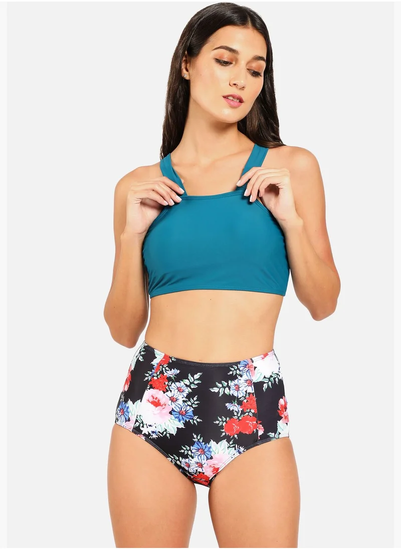 Haute Sauce Strappy Floral Bikini Set