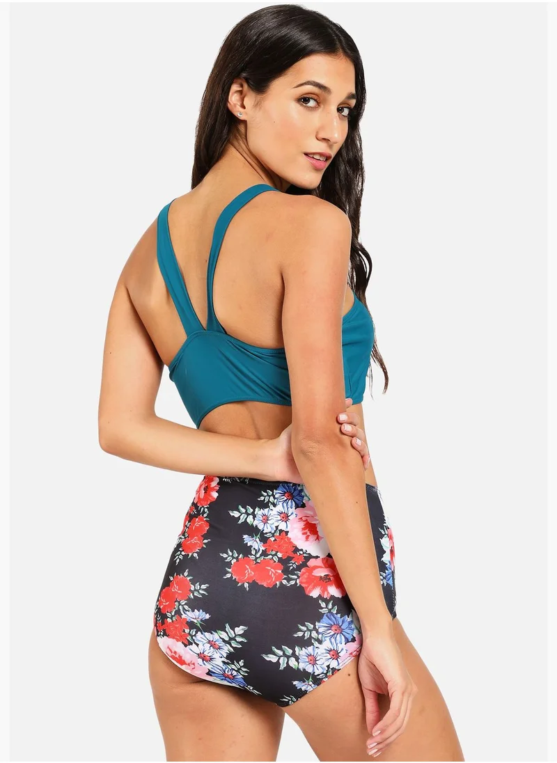 Haute Sauce Strappy Floral Bikini Set
