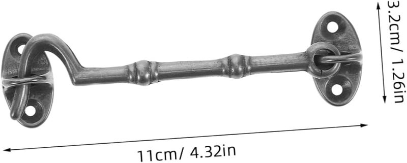 Black Hook and Eye Latch Replacement Rotating Brass Door Latch for Screen Doors Secure Windproof - Image 2