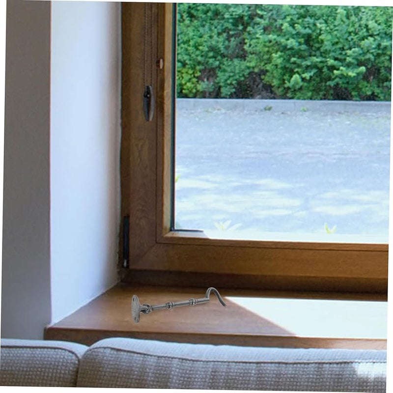 Black Hook and Eye Latch Replacement Rotating Brass Door Latch for Screen Doors Secure Windproof - Image 4