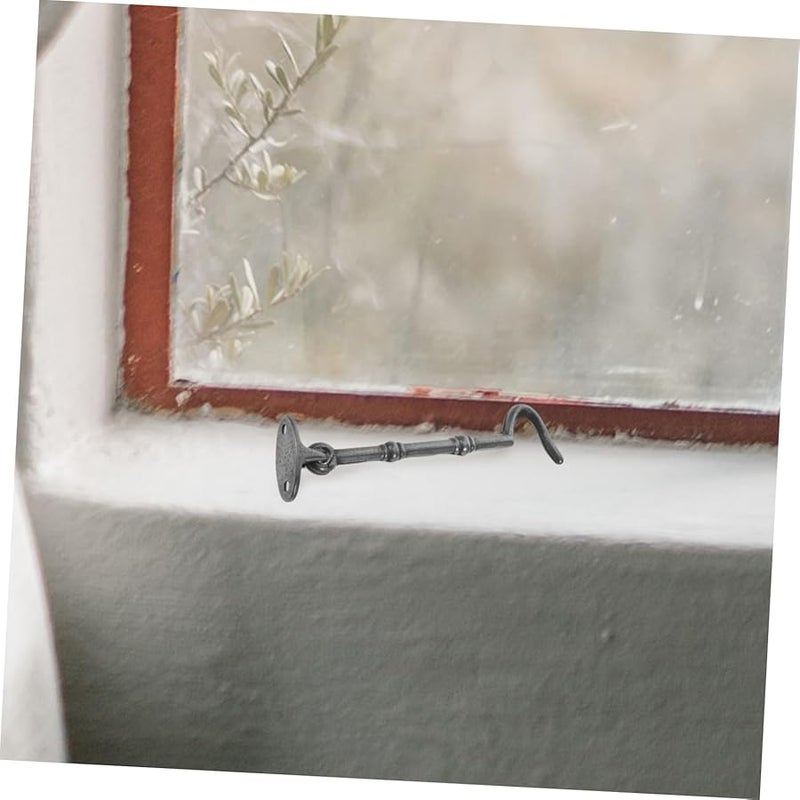 Black Hook and Eye Latch Replacement Rotating Brass Door Latch for Screen Doors Secure Windproof - Image 5