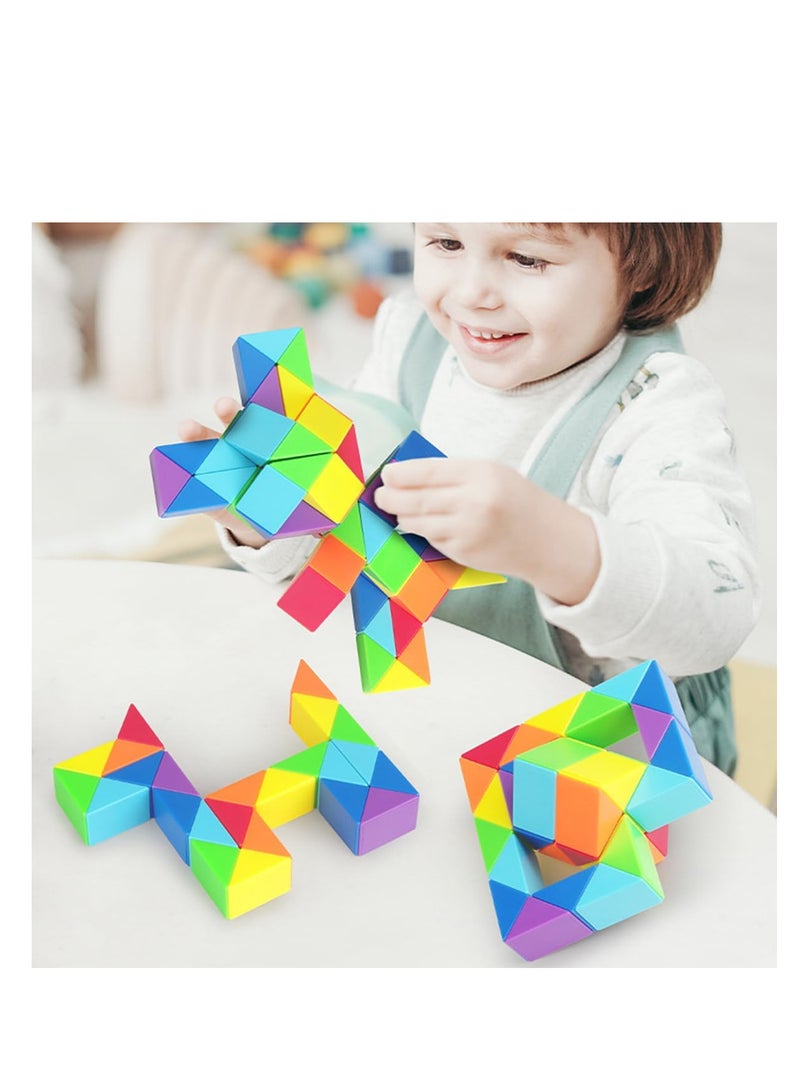 SHOWAY مكعب الثعبان السحري المتحرك - لعبة فكرية سحرية للأعصاب، مجموعة ألعاب حسية، ألعاب فكرية للأطفال والبالغين والمراهقين (48 قطعة: 84 سم) - Image 3