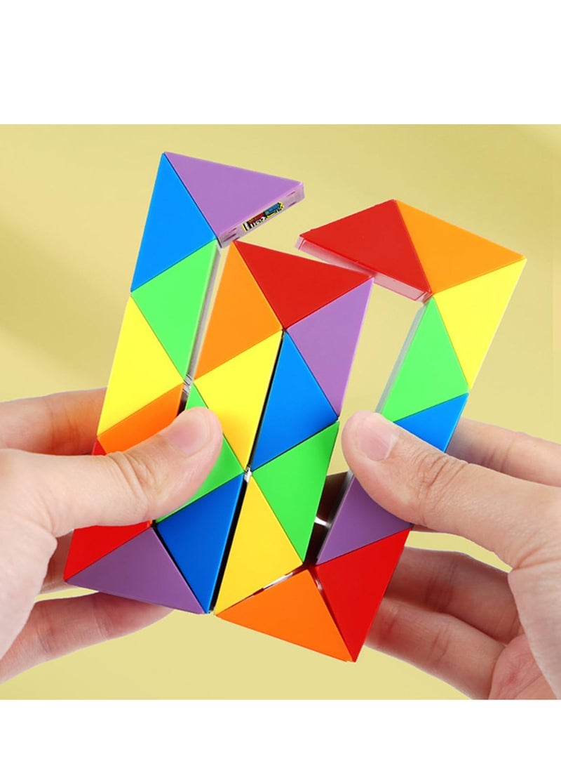 SHOWAY مكعب الثعبان السحري المتحرك - لعبة فكرية سحرية للأعصاب، مجموعة ألعاب حسية، ألعاب فكرية للأطفال والبالغين والمراهقين (48 قطعة: 84 سم) - Image 4