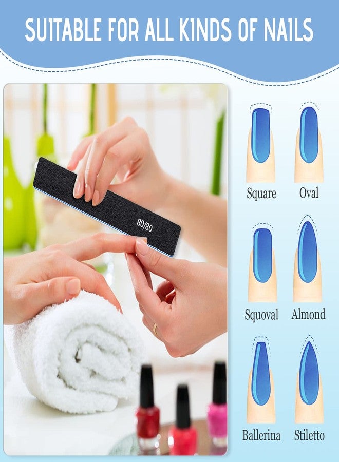 BLESWIN Professional 12 Pcs Emery Board for Acrylic & Gel Nails - 80/80 Grit, Double Sided Coarse Nail File for Home & Salon - Image 5
