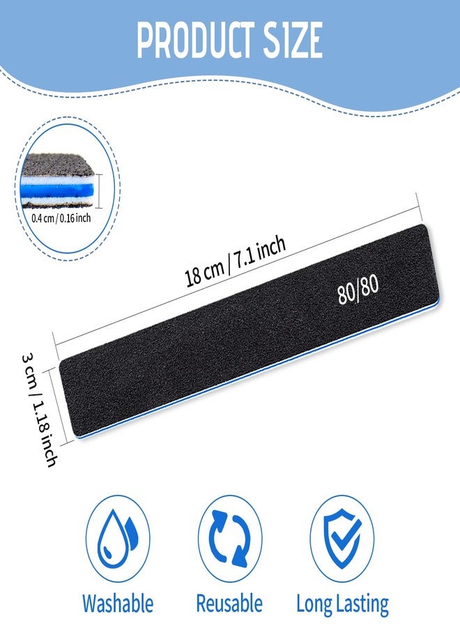 BLESWIN Professional 12 Pcs Emery Board for Acrylic & Gel Nails - 80/80 Grit, Double Sided Coarse Nail File for Home & Salon - Image 3