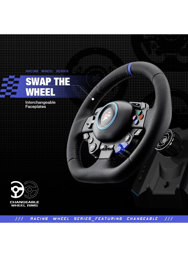 FLASHFIRE F127 MONACO Racing Wheel with Hall Sensor Technology, 6-Speed Shifter, Adjustable Rotation 270° and 900°, Vibration Motors, Pedals, RGB lights, Supports PC Mode X-input /D-input - Compatible with PS5, PS4, Xbox One/X/S, Switch, PC - Image 3