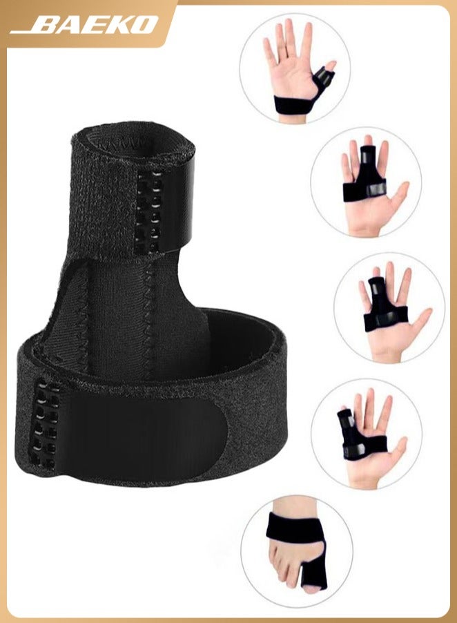 BAEKO Brace for Right Hand, Index Middle Ring Pinky, Trigger Finger Splints for Arthritis Pain Tendon Injury, Broken Mallet Finger Stabilizer Supports for Dislocated Knuckle Immobilizer Wrap - Image 1