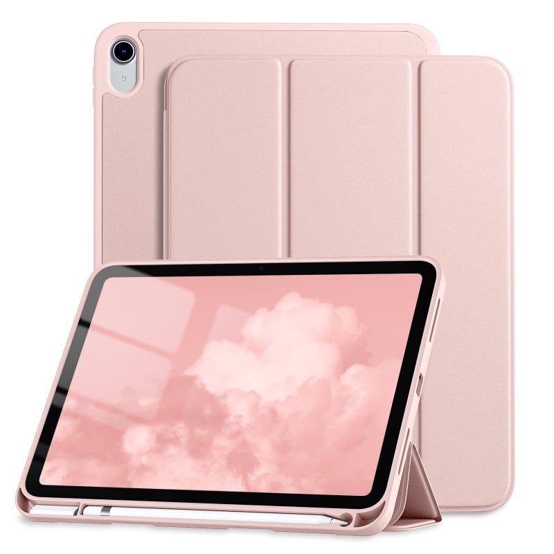 Dirrelo Compatible with iPad A16 11th Generation Case 11 Inch 2025 New for iPad 10th Generation Case 109 Inch 2022 Trifold Stand Protective Cover with Pencil Holder Auto SleepWake Rose Pink