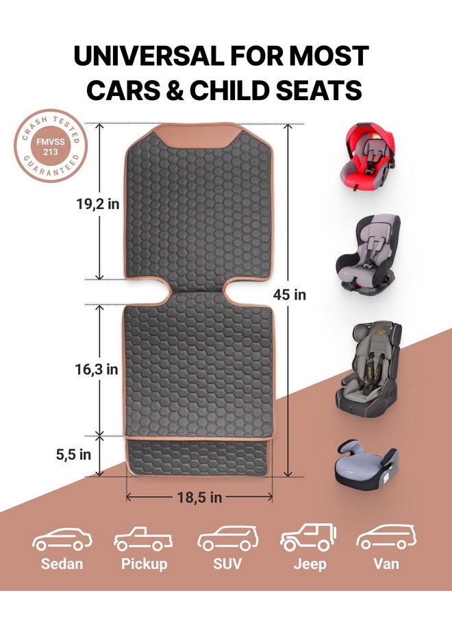Owleys Premium Leather Car Seat Protector for Child Car Seat Cover from Dirt Scratches - Infant Car Seat Protector for Back Seat/Front Booster Seat Protector Under Baby Car Seat Waterproof 1pc Hexy - Image 3
