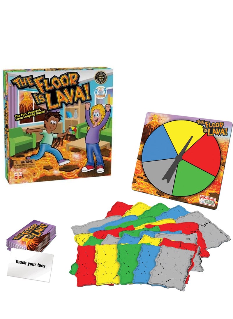 Suntown Floor Games, The Floor is Lava!  The floor is Lava Escape Challenge Game for Kids, Indoor and Outdoor Active and Educational Play for Kids, Turntable Card Children's Ground Game Family Board Game Toy - Image 1