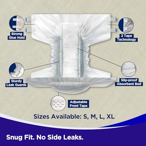 Friends Easy Adult Diaper M Size Tape | 10 Count (Medium) | Waist 28.35 – 51.18 inch | Unisex | Leakproof | Long Protection hours |Wetness Indicator | Odour Lock | Aloe Vera Extract & Anti-Bacterial Absorbent Core - Image 5