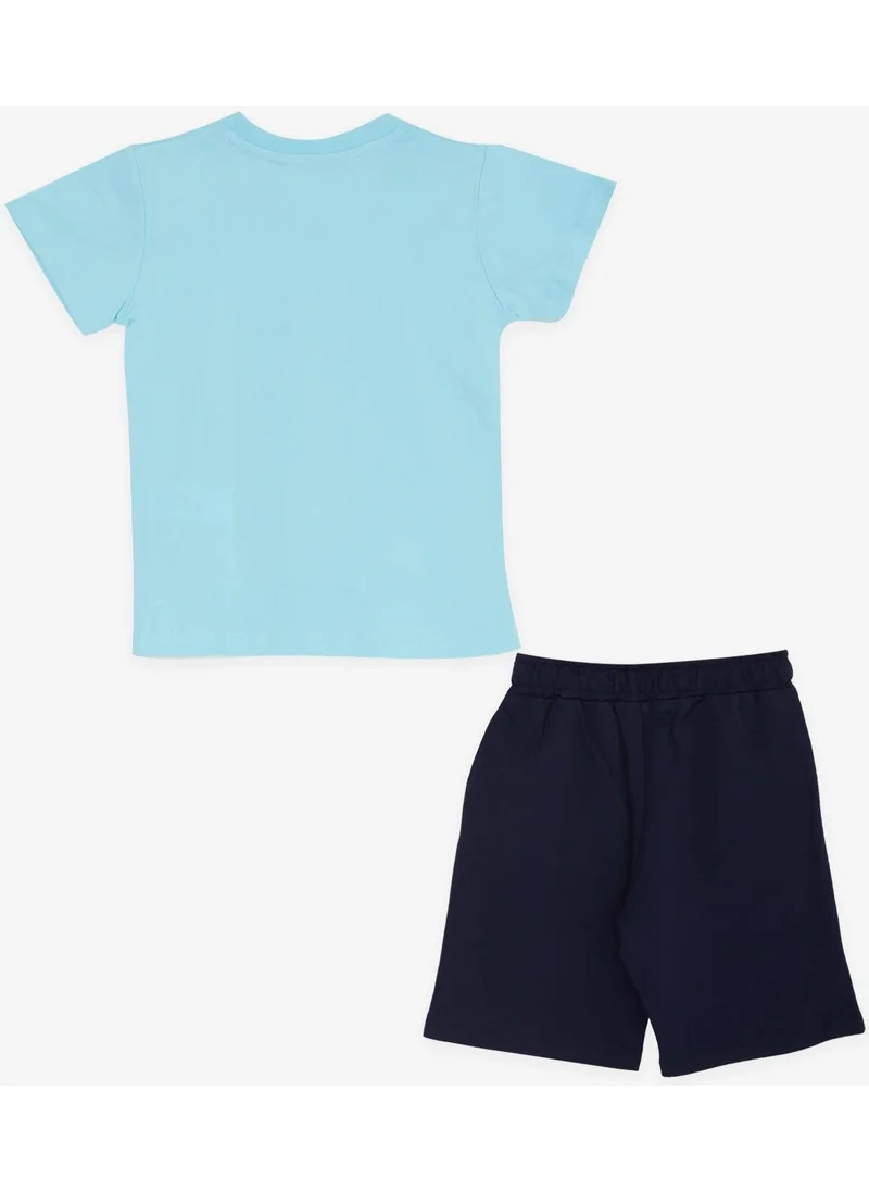 بريز Boy Shorts Set Baby Lion Printed 1-4 Years, Light Blue