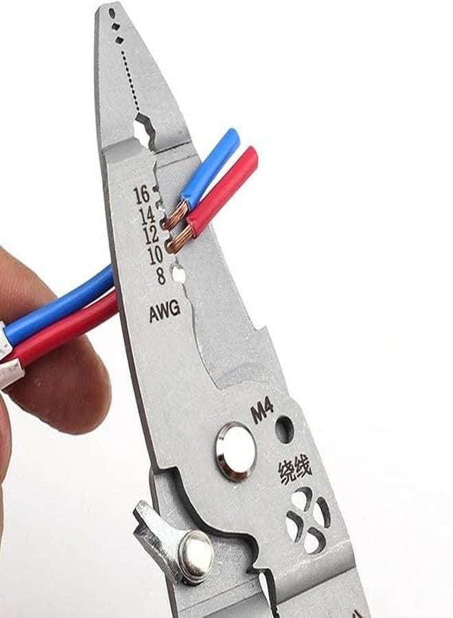 SANTALON 12-in-1 Stainless Steel Foldable Wire Stripper, Multifunctional Crimping Pliers, Electrical Wire Cutter Tool for Electricians, Technicians, DIY Projects - Image 4