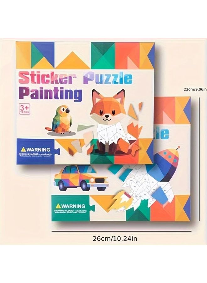 كتاب ألغاز ملصقات للأطفال DIY مع رسومات متعددة الموضوعات لحيوانات ملصقات هادئة ولعبة مشغولة - Image 2