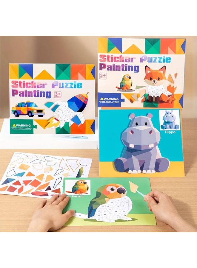 كتاب ألغاز ملصقات للأطفال DIY مع رسومات متعددة الموضوعات لحيوانات ملصقات هادئة ولعبة مشغولة - Image 4