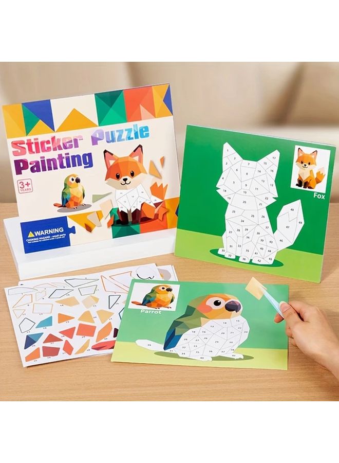 كتاب ألغاز ملصقات للأطفال DIY مع رسومات متعددة الموضوعات لحيوانات ملصقات هادئة ولعبة مشغولة - Image 5